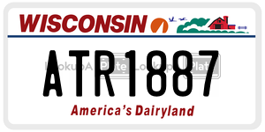 ATR1887  license plate in WI