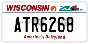 ATR6268  license plate in WI