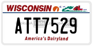 ATT7529 license plate in Wisconsin