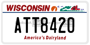 ATT8420  license plate in WI