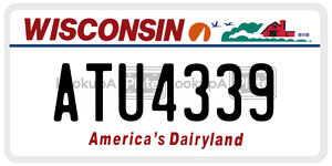 ATU4339 license plate in Wisconsin