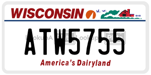 ATW5755  license plate in WI
