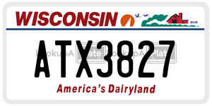 ATX3827  license plate in WI
