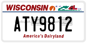 ATY9812  license plate in WI
