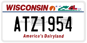 ATZ1954  license plate in WI