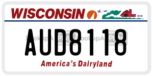 AUD8118  license plate in WI