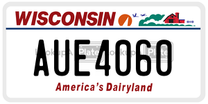 AUE4060 license plate in Wisconsin