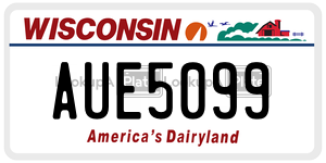 AUE5099  license plate in WI
