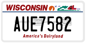 AUE7582  license plate in WI