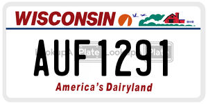 AUF1291  license plate in WI