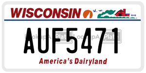 AUF5471  license plate in WI