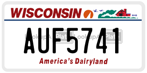 AUF5741  license plate in WI