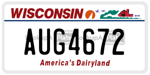 AUG4672  license plate in WI
