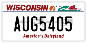AUG5405  license plate in WI