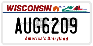 AUG6209  license plate in WI