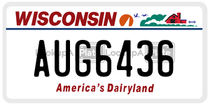 AUG6436  license plate in WI