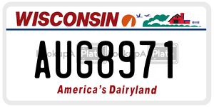 AUG8971  license plate in WI