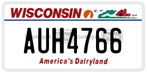 AUH4766  license plate in WI