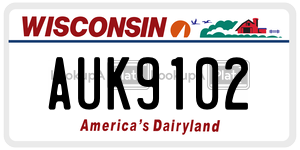 AUK9102  license plate in WI