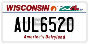 AUL6520  license plate in WI