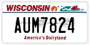 AUM7824  license plate in WI