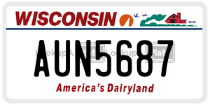 AUN5687  license plate in WI