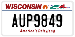 AUP9849  license plate in WI