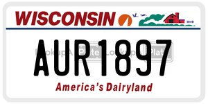 AUR1897  license plate in WI