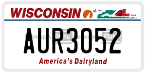 AUR3052  license plate in WI