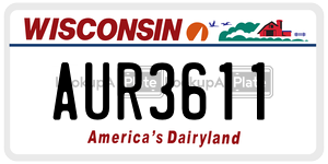 AUR3611  license plate in WI