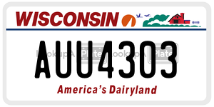 AUU4303  license plate in WI
