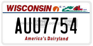 AUU7754  license plate in WI