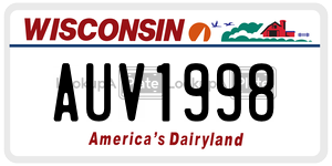 AUV1998  license plate in WI
