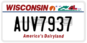 AUV7937 license plate in Wisconsin