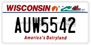 AUW5542  license plate in WI