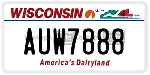 AUW7888  license plate in WI