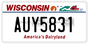 AUY5831  license plate in WI
