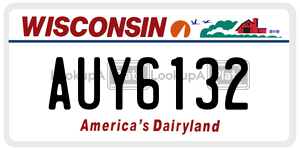 AUY6132  license plate in WI