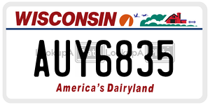 AUY6835  license plate in WI