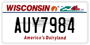 AUY7984  license plate in WI