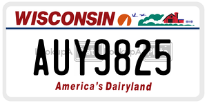 AUY9825  license plate in WI