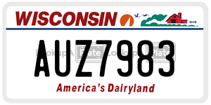 AUZ7983 license plate in Wisconsin