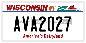 AVA2027  license plate in WI