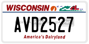 AVD2527  license plate in WI