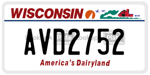 AVD2752  license plate in WI