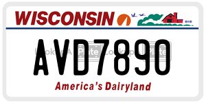 AVD7890  license plate in WI