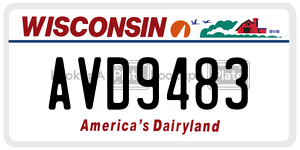 AVD9483 license plate in Wisconsin