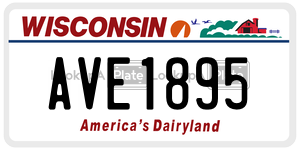 AVE1895  license plate in WI