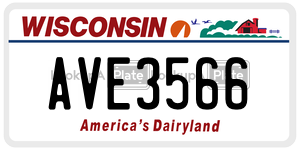 AVE3566  license plate in WI