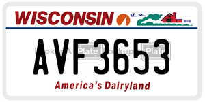 AVF3653  license plate in WI